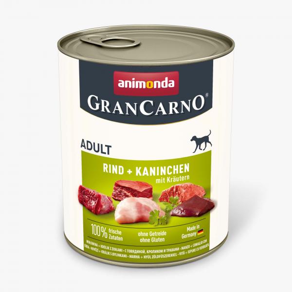 Animonda GranCarno Adult Rind, Kaninchen & Kräuter 800g (Menge: 6 je Bestelleinheit)